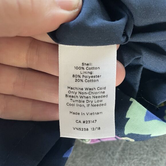 Talbots Shift Dress Womens 6 Blue Paisley Sleeveless Split Neck Cotton NWT - Picture 10 of 11